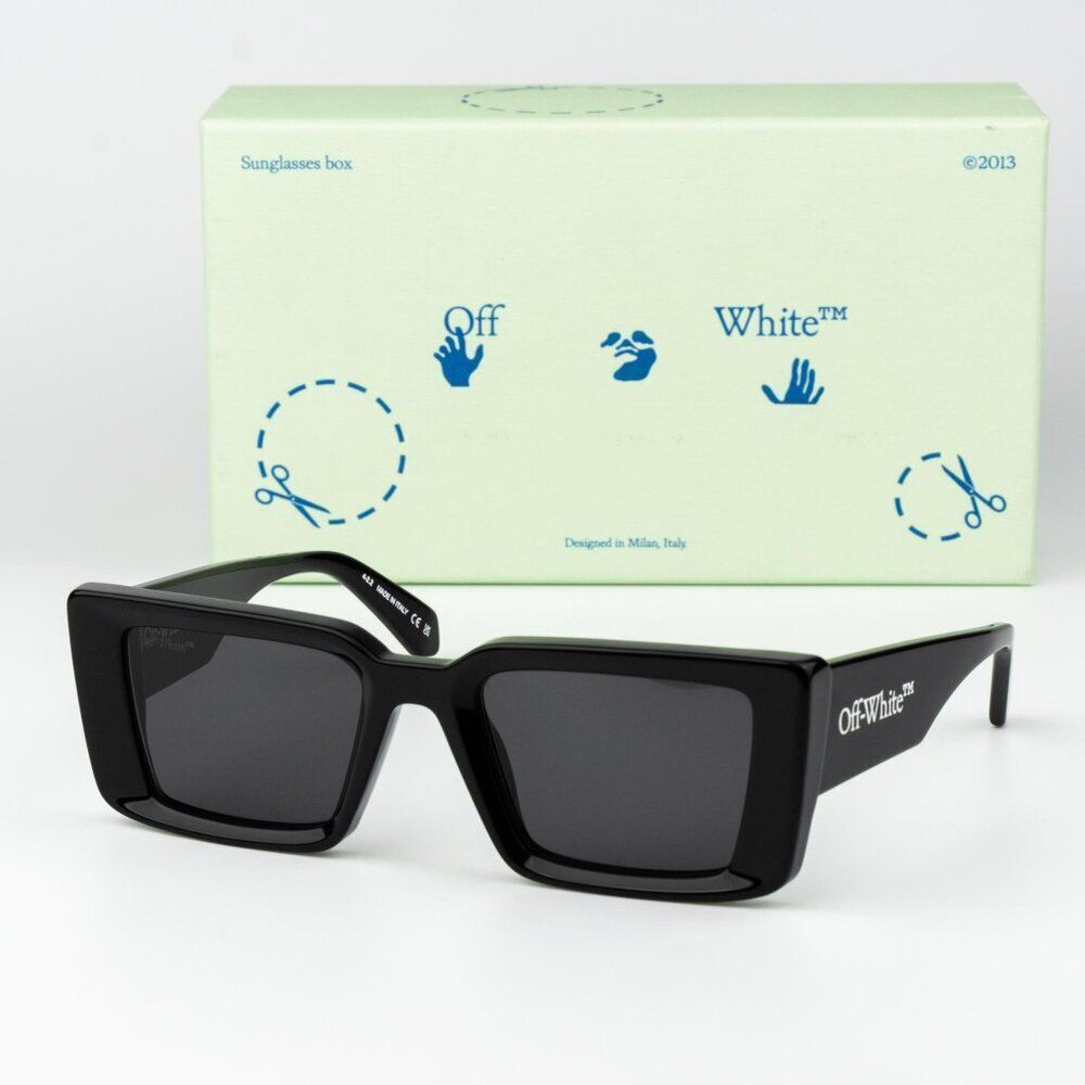 Off-White SAVANNAH Women Sunglasses Black Grey Cat Eye OERI064 SAVANNAH 1007